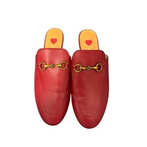 Vertundy Horsebit Loafer Mule in Red Size 8.5 GUC